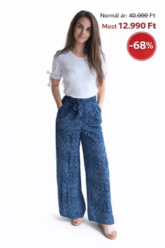 Pepe Jeans mintás, könnyed nyári nadrág - magas derekú, bő szárú - XS -