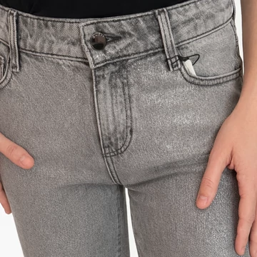 Guess csillogó szürke wide leg farmer - W27 - L34  - magas derekú, palazzo fazon