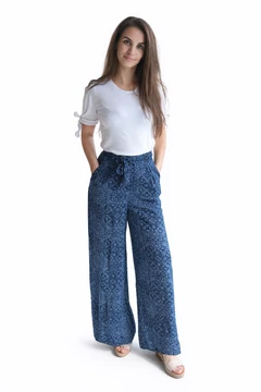 Pepe Jeans mintás, könnyed nyári nadrág - magas derekú, bő szárú - XS -