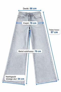 Desigual világoskék wide leg farmer (36)- magas derekú