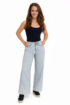 Desigual világoskék wide leg farmer (36)- magas derekú