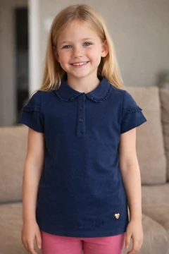 Original Marines kislány galléros póló - sötétkék - 7y -