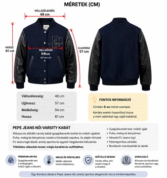 Pepe Jeans női varsity kabát - S- Bolti ár: 65.625 Ft