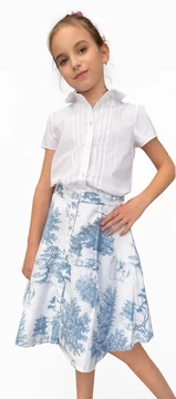 Guess lány szoknya  - fehér - kék mintás, gumis derekú, bő fazon  -8 év- 