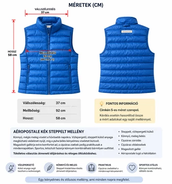 Aéropostale női steppelt mellény  S-es Bolti ár: 24.750 Ft