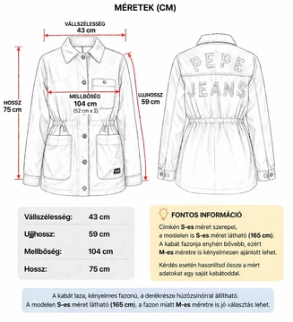 Pepe Jeans női átmeneti kabát S-es Bolti ár: 61.500 Ft