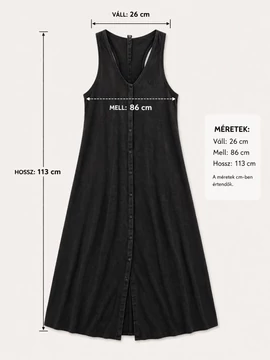 Superdry fekete gombos maxi ruha