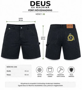 Deus Ex Machina - férfi farmer rövidnadrág - 34 -
