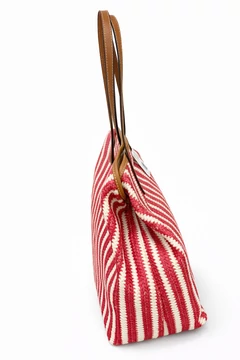 Guess piros csíkos shopper táska szett  (Bolti ára: 66.000 Ft)