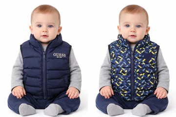  Kifordítható Guess  mellény - 3-6 M - (Bolti ár: 22.990 Ft)