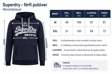 Superdry férfi pulóver - indigó hatású kapucnis hoodie 