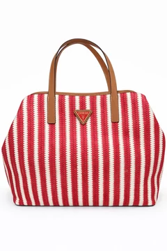 Guess piros csíkos shopper táska szett  (Bolti ára: 66.000 Ft)