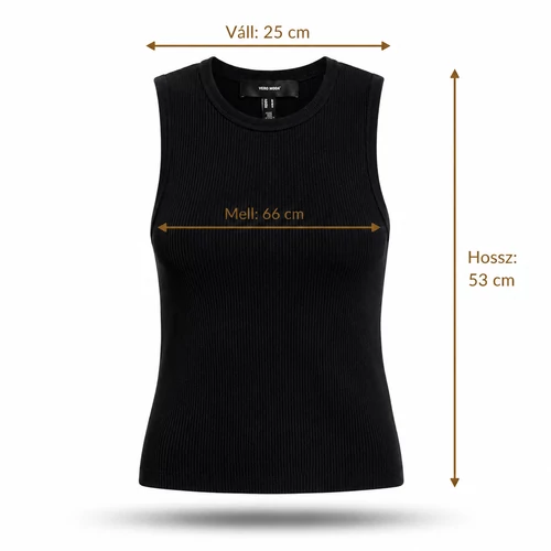 Vero Moda bordázott fekete ujjatlan felső