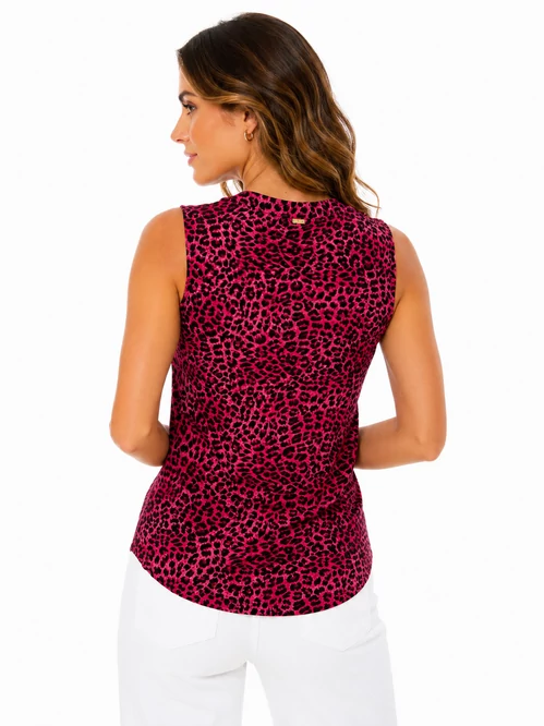 Guess Pink Leopard ujjatlan női felső