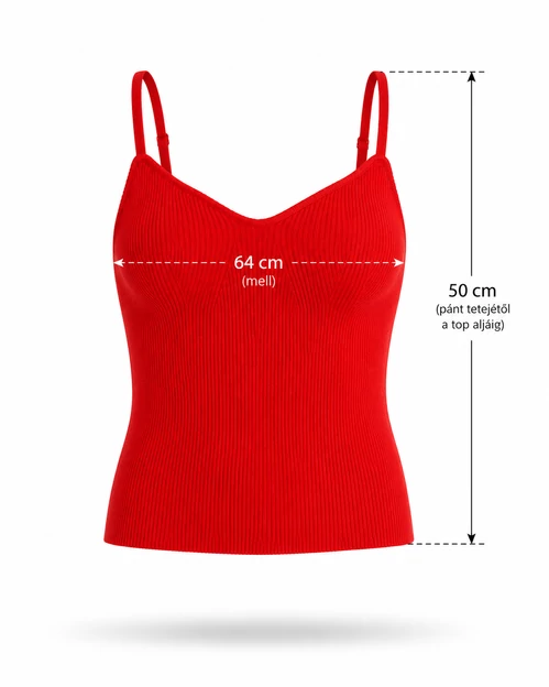Vero Moda Fiery Red Bordázott Pántos Top