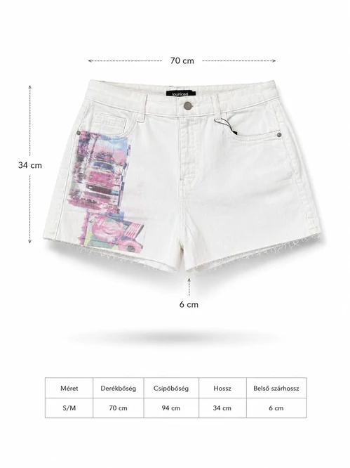 Desigual fehér mintás farmer rövidnadrág