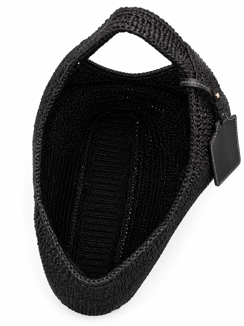 Tommy Hilfiger Raffia Hobo fekete fonott válltáska