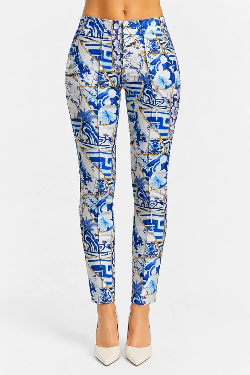 Desigual Azure Mosaic Skinny Nadrág