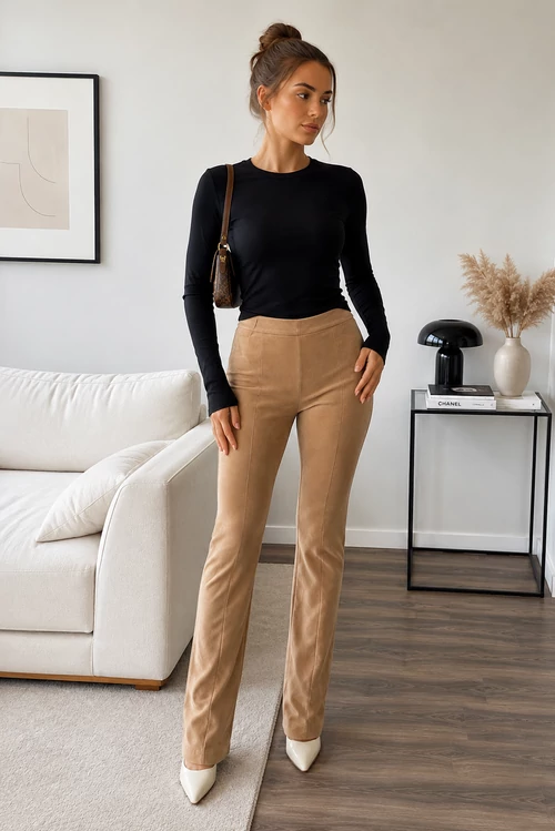 Marciano by Guess Camel Velvet Elegance nadrág