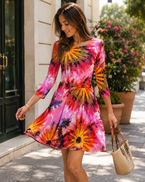 Desigual x María Escoté Pink Bloom Mesh Ruha