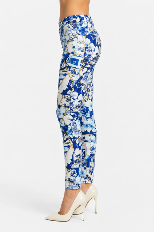 Desigual Azure Mosaic Skinny Nadrág