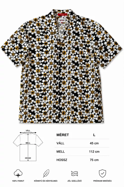 Tommy Jeans Daisy Print Relaxed Fit férfi ing