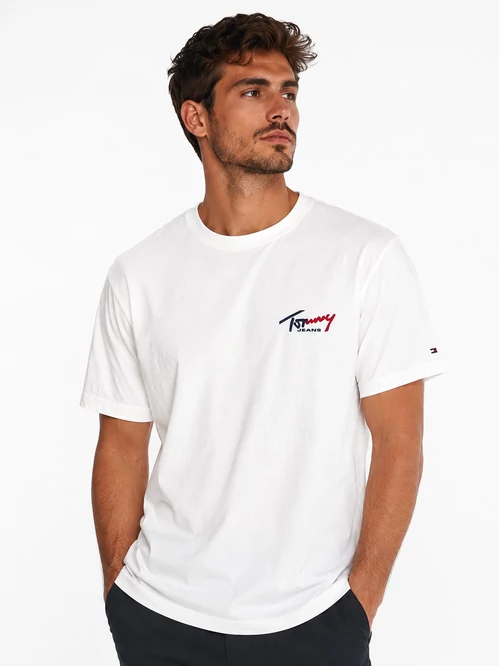 Tommy Jeans férfi fehér logós póló