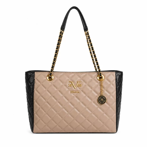 19V69 by Versace Lou Shopper Taupe-Fekete Női Válltáska