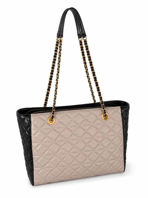 19V69 by Versace Lou Shopper Taupe-Fekete Női Válltáska