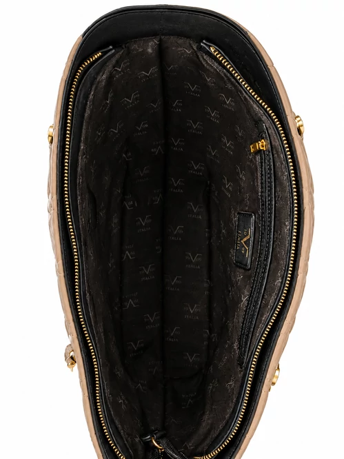 19V69 by Versace Lou Shopper Taupe-Fekete Női Válltáska