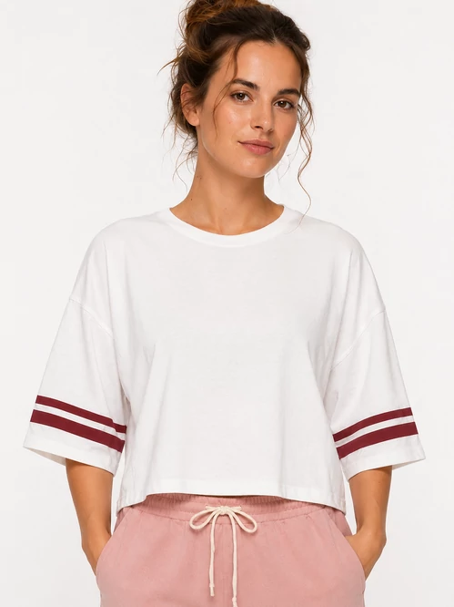 ONLY Ruby Stripe Oversize Crop Póló