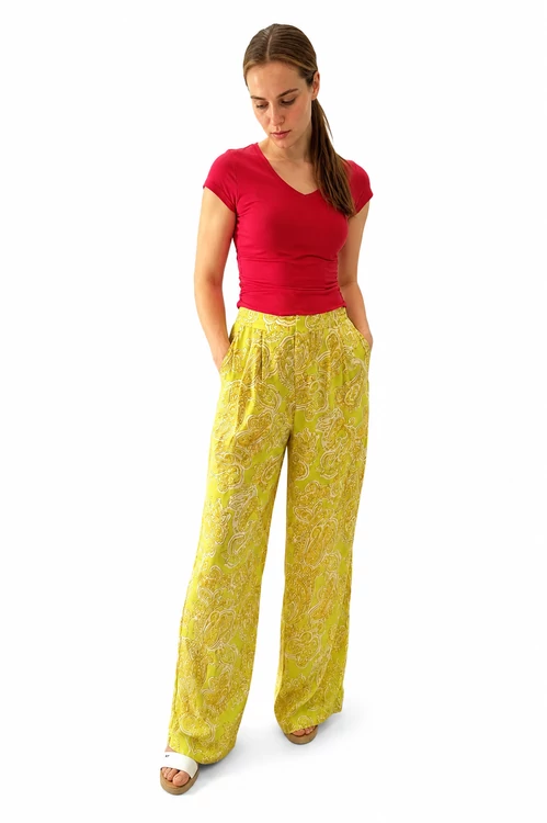 ONLY Paula Paisley Palazzo Nadrág- Apple Green