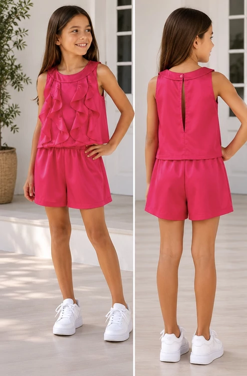 Mayoral Fodros Nyári Overál - Pink Elegancia