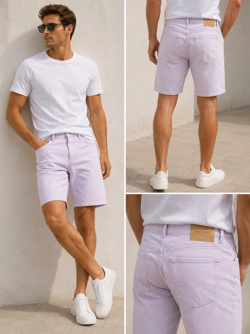 Only &amp; Sons Misty Lilac férfi rövidnadrág - Loose Fit - L -