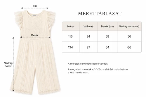 Mayoral pliszírozott alkalmi overál - Ivory Elegance