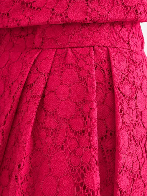Desigual pink csipke wide leg nadrág - magas derekú - L