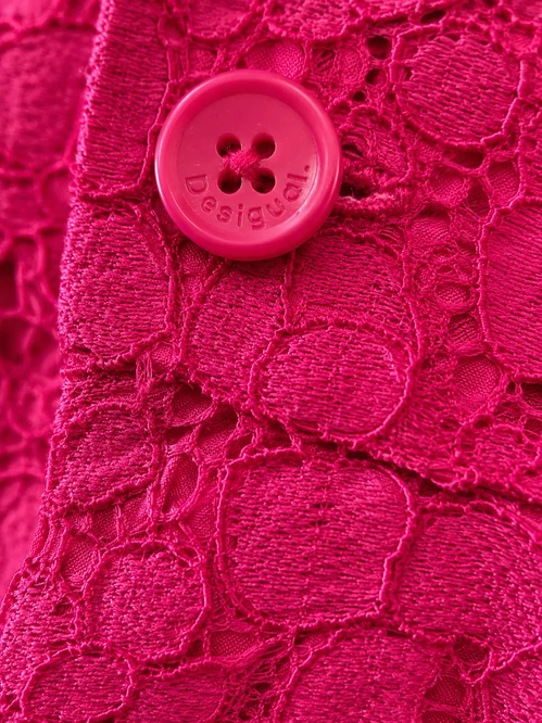 Desigual pink csipke wide leg nadrág - magas derekú - L