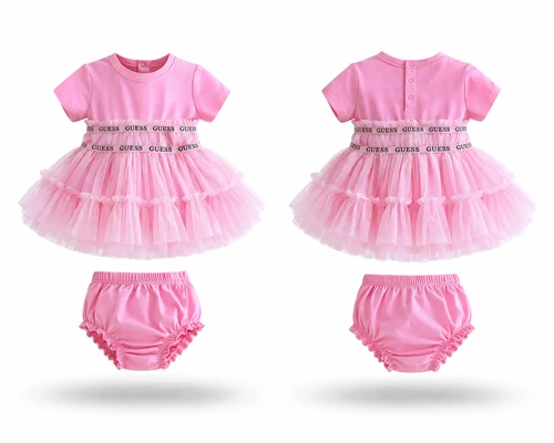 Guess baby pink tüll ruha szett  (ruha + bugyi) 3/6 hó (Bolti ár: 30.000 Ft)