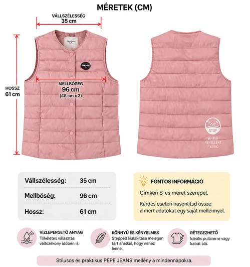 Pepe Jeans női mellény S-es 
