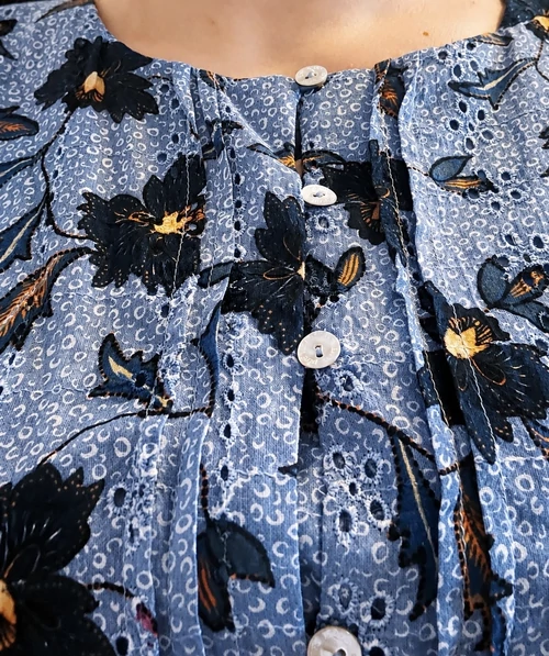 Pepe Jeans Blue Bloom Maxi Ruha - S