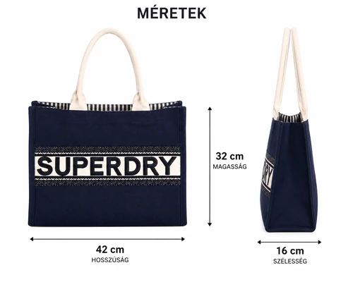 Superdry Shopper Tote táska – navy/krém
