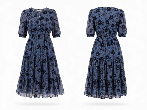 Pepe Jeans Blue Bloom Maxi Ruha - S