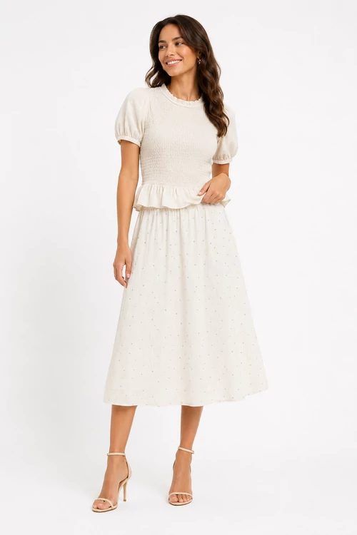 Vero Moda Aware Phoebe húzott női felső – Bone White