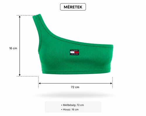 Tommy Jeans zöld félvállas bordázott crop top