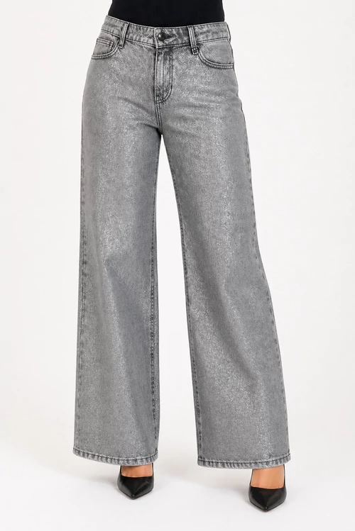 Guess csillogó szürke wide leg farmer - W27 -(S)  - magas derekú, palazzo fazon