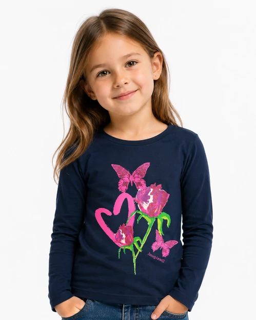 Desigual Butterfly Bloom hosszú ujjú kislány felső