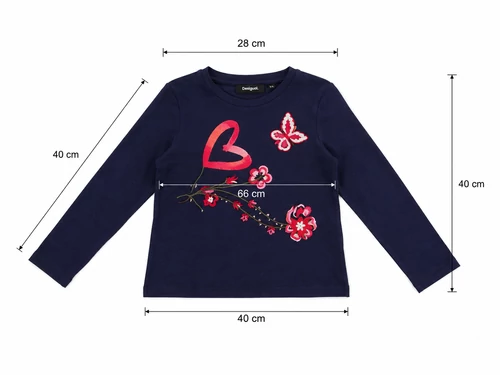 Desigual Butterfly Heart hosszú ujjú kislány felső