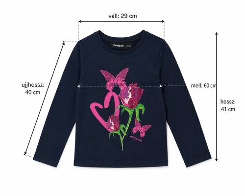 Desigual Butterfly Bloom hosszú ujjú kislány felső
