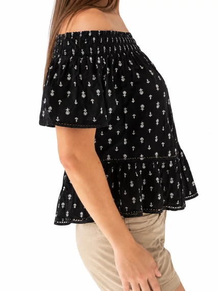 Superdry Vintage Off Shoulder Woven Top - M