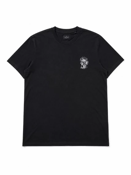 Jack & Jones Premium Floral Black Wide Fit férfi póló 